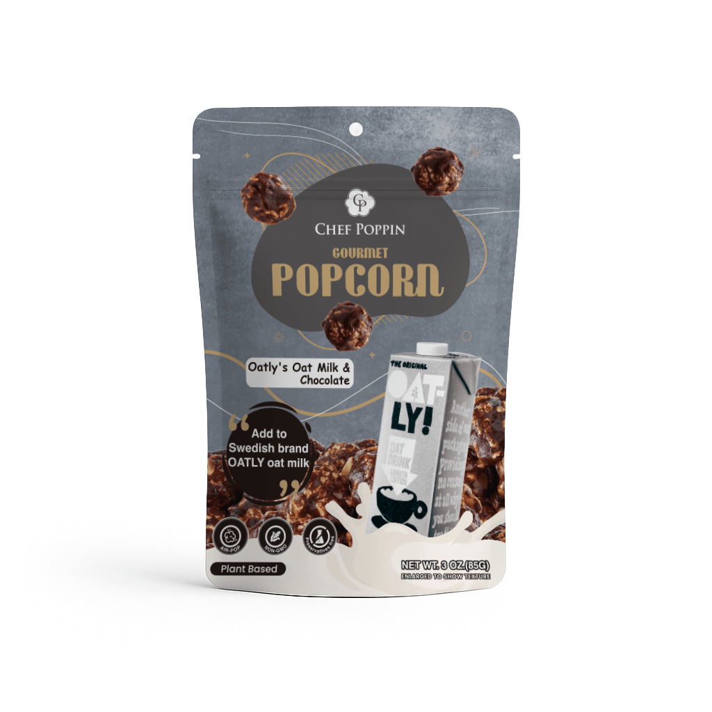 Chef Poppin Oatly’s Oatmilk & Chocolate Gourmet Coated Popcorn - 85g - ding-go