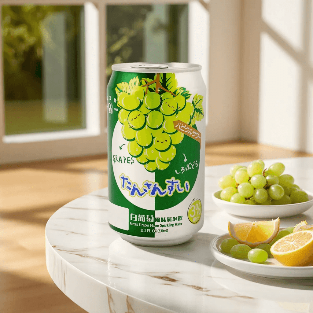DONGFANGYIN Green Grapes Flavor Sparkling Water - 330ml - ding - go