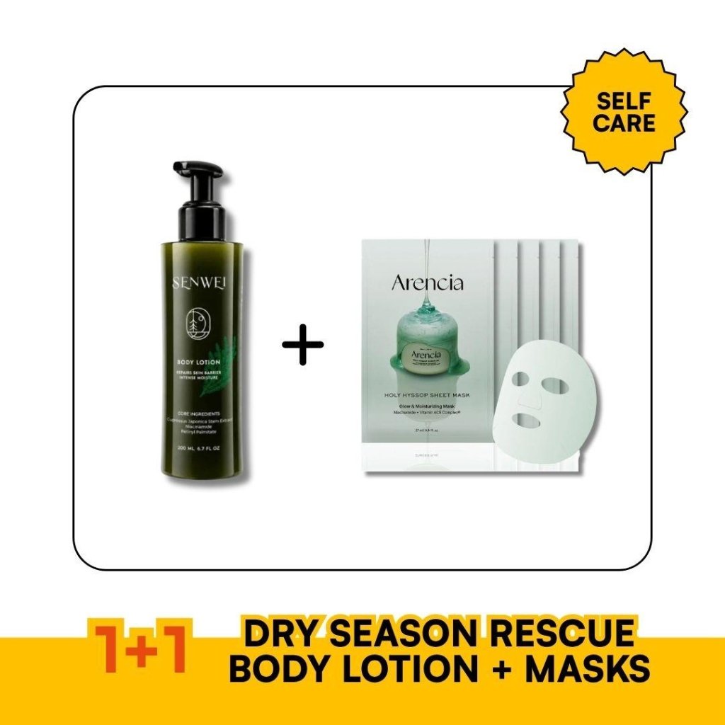 Dry Season Rescue Kit — SENWEI Japanese Cedar Body Lotion + Arencia Sheet Masks - ding-go