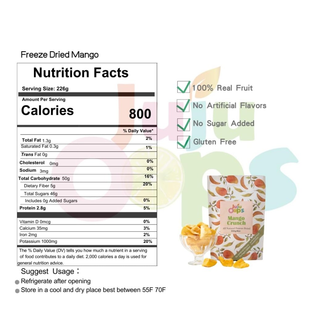 Freeze Dried Mango Cube, Family Party Size 226g, additional package view 4