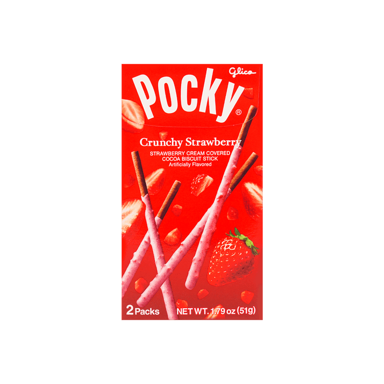 Glico Pocky Crunchy Strawberry Sticks - 25.5g x 2 Pack