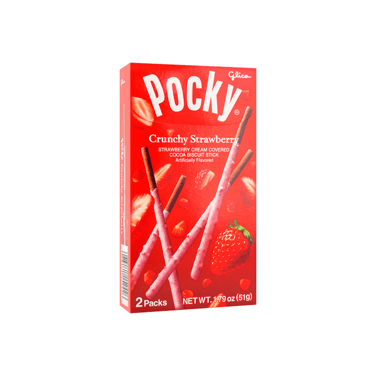 Glico Pocky Crunchy Strawberry Sticks - 25.5g x 2 Pack - ding - go
