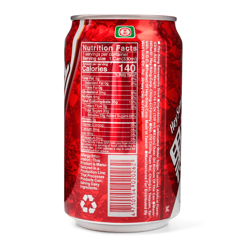 HeySong Sarsaparilla Drink - 330ml x 6 Pack - ding - go