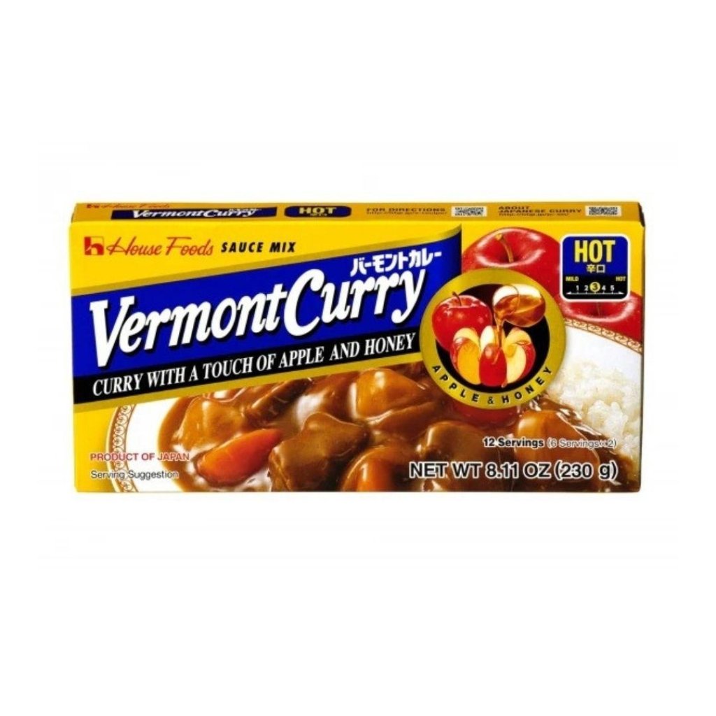House Foods Vermont Curry Hot Flavor, 12 Servings - 230g - ding - go