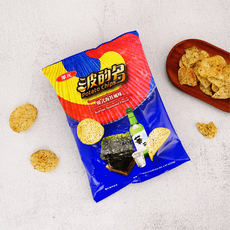 Hua Yuan Potato Chips- Korean Seaweed Flavor - 56g - ding-go