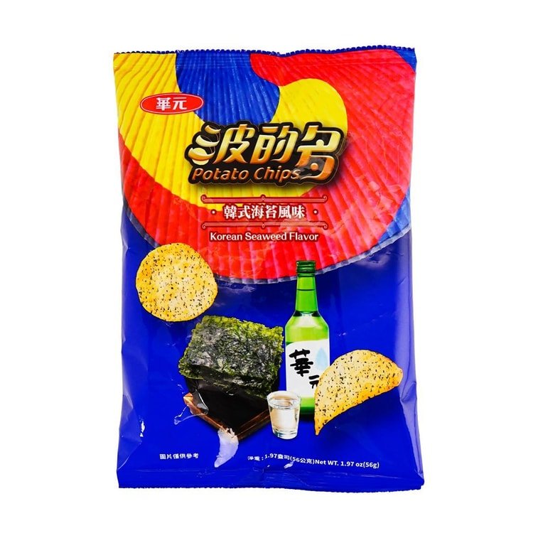 Hua Yuan Potato Chips- Korean Seaweed Flavor - 56g - ding-go
