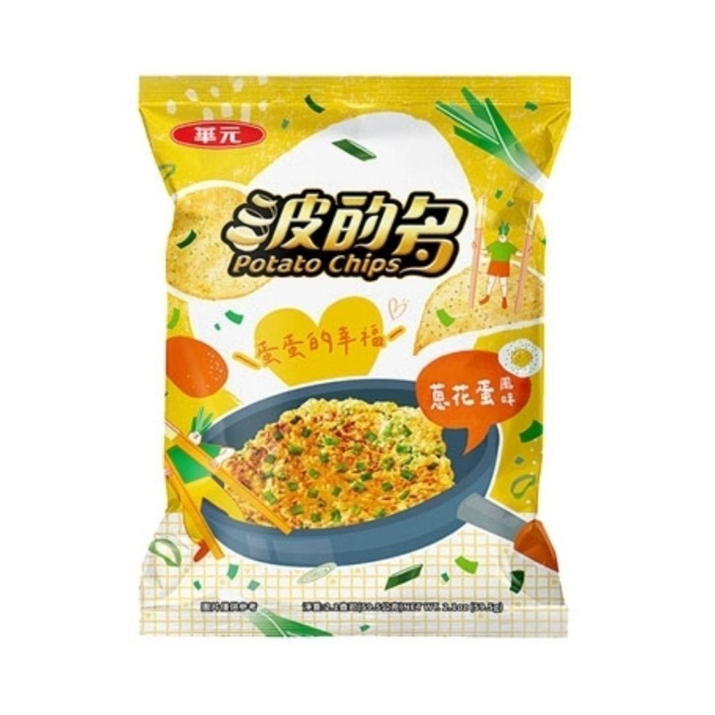 Hua Yuan Potato Chips Scallion Egg Flavor 59.5g