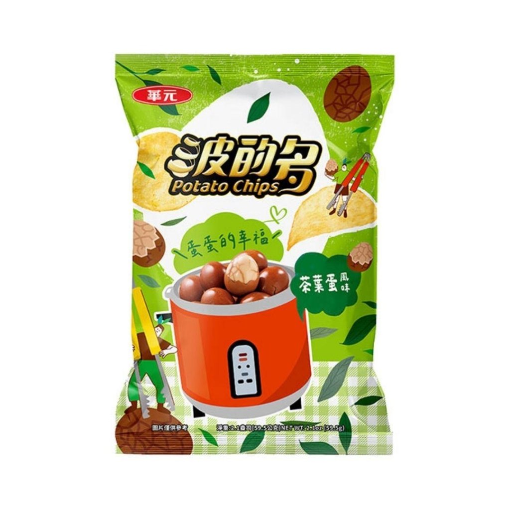Hua Yuan Potato Chips Tea Egg Flavor - 59.5g - ding-go