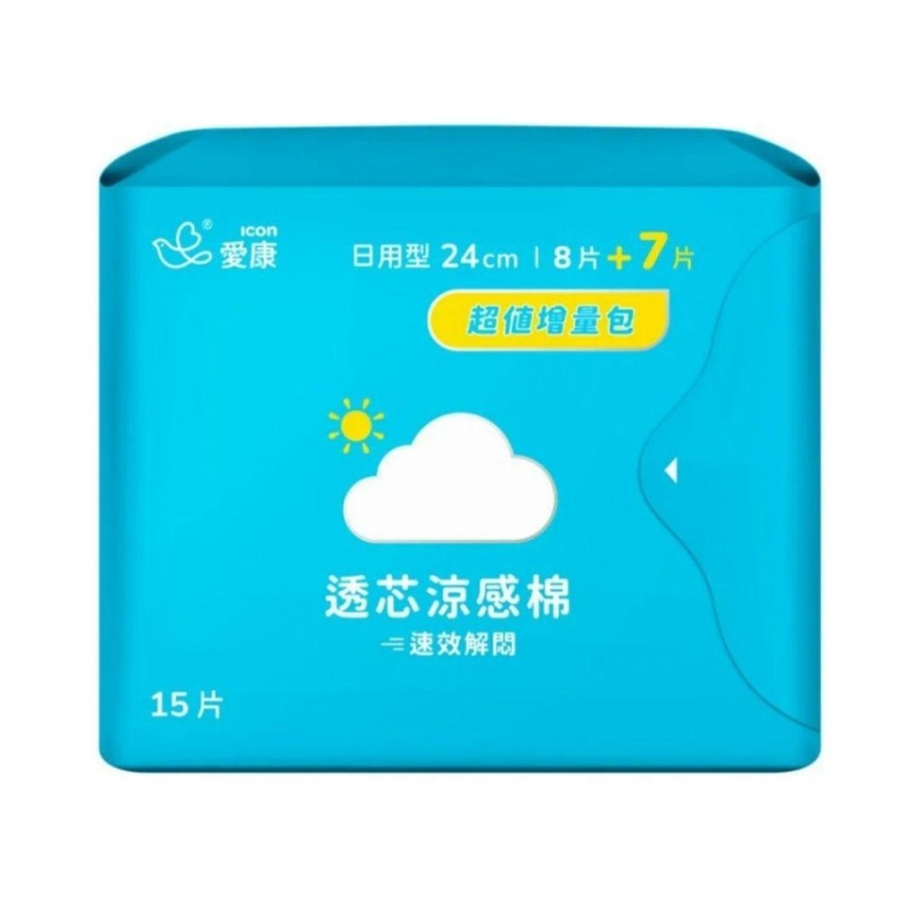 ICON Cool Feeling Sanitary Pads Day Use 24cm Value Pack - 15 Pads - ding-go