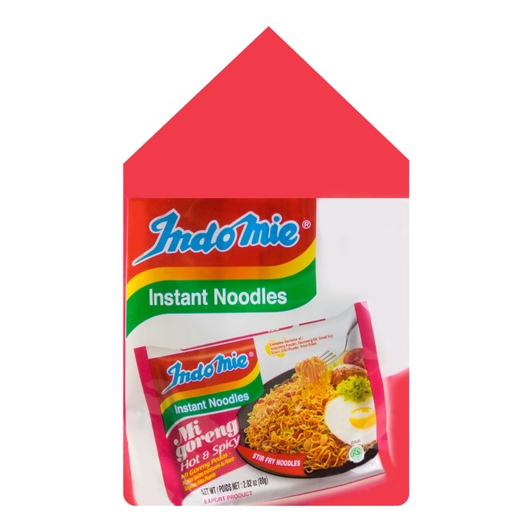 Indomie Stir Fry Noodles Hot & Spicy 80g x 5 Pack, additional package view 2