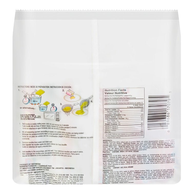 Indomie Stir Fry Noodles Original 85g x 5 Pack, additional package view 2
