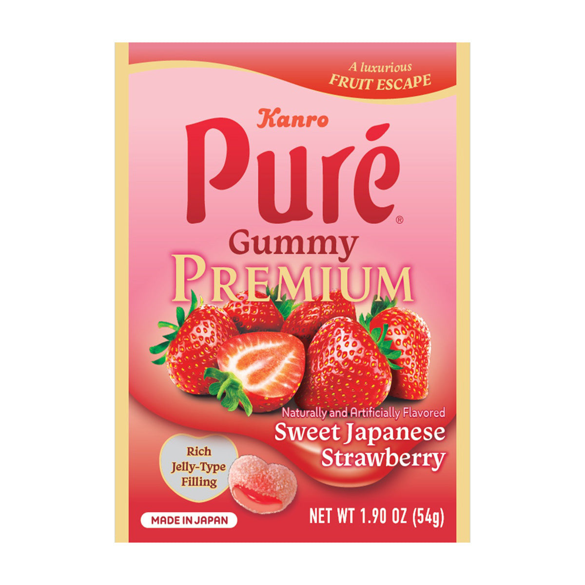 Kanro Pure Gummy Japanese Strawberry - 54g