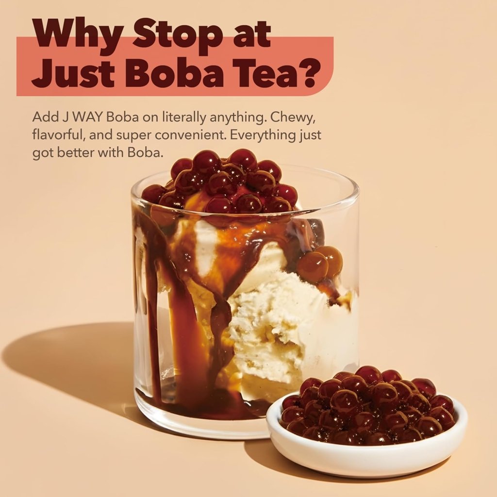 J WAY Boba Pearls for Milk Tea, Brown Sugar Flavor 50g x 5 Pack, additional package view 7