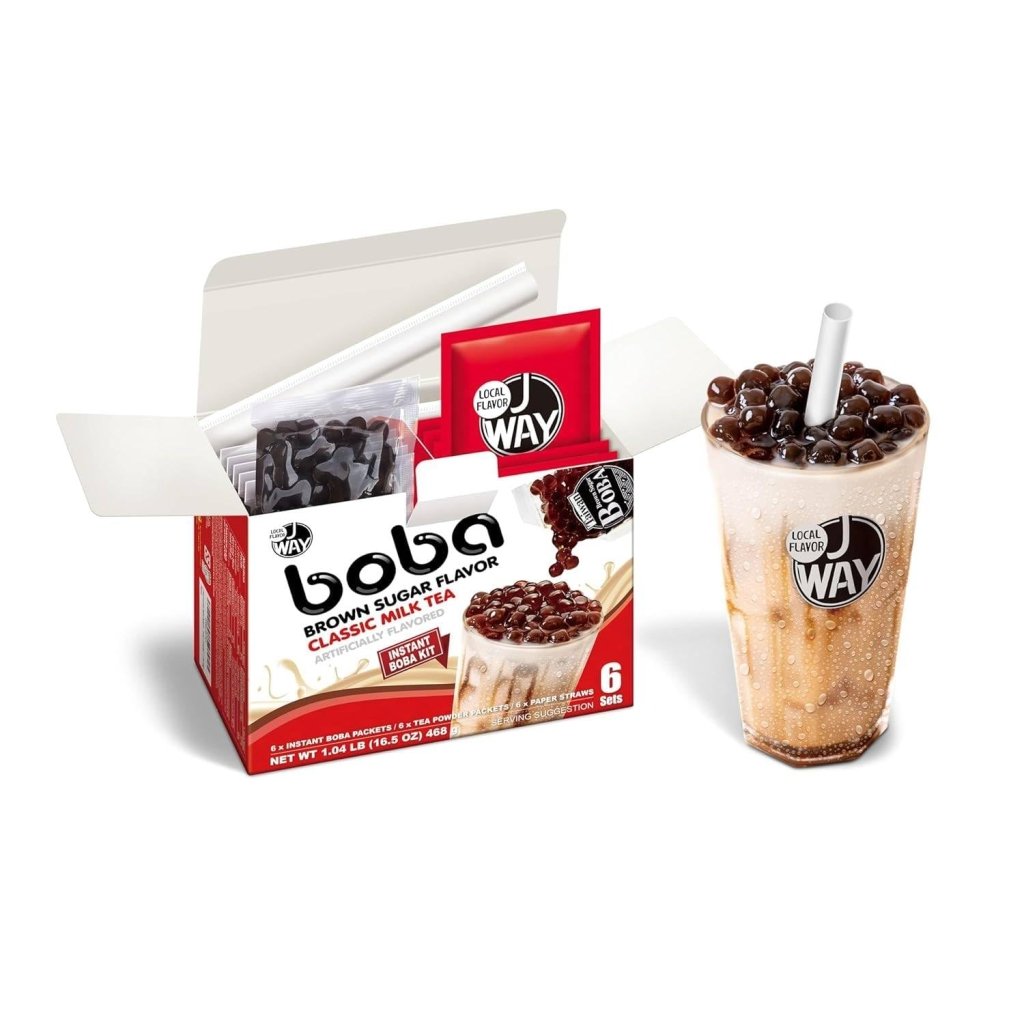 J WAY Instant Brown Sugar Boba Milk Tea - 6 Servings - 78g x 6 Pack - ding - go