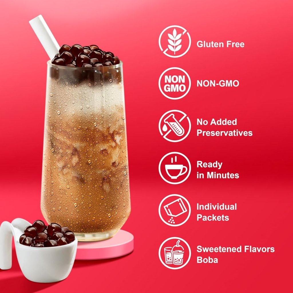 J WAY Instant Brown Sugar Boba Milk Tea - 6 Servings - 78g x 6 Pack - ding - go