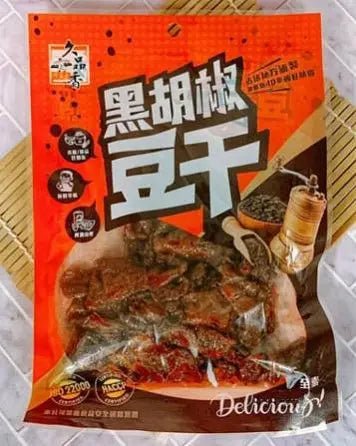 Jiu Pin Siang Dried Tofu Black Pepper Vegetarian Flavor - 120g - ding - go