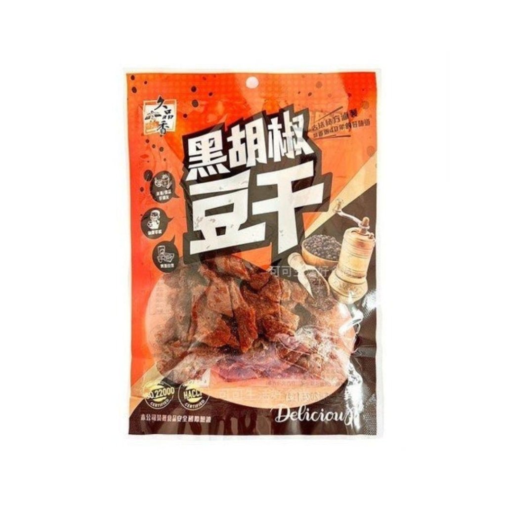 Jiu Pin Siang Vegetarian Dried Tofu Black Pepper Flavor - 120g - ding-go