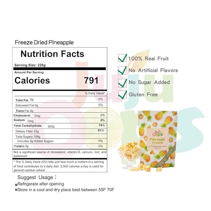 Juju Oops - Freeze - Dried Pineapple, sliced - 226g - ding - go