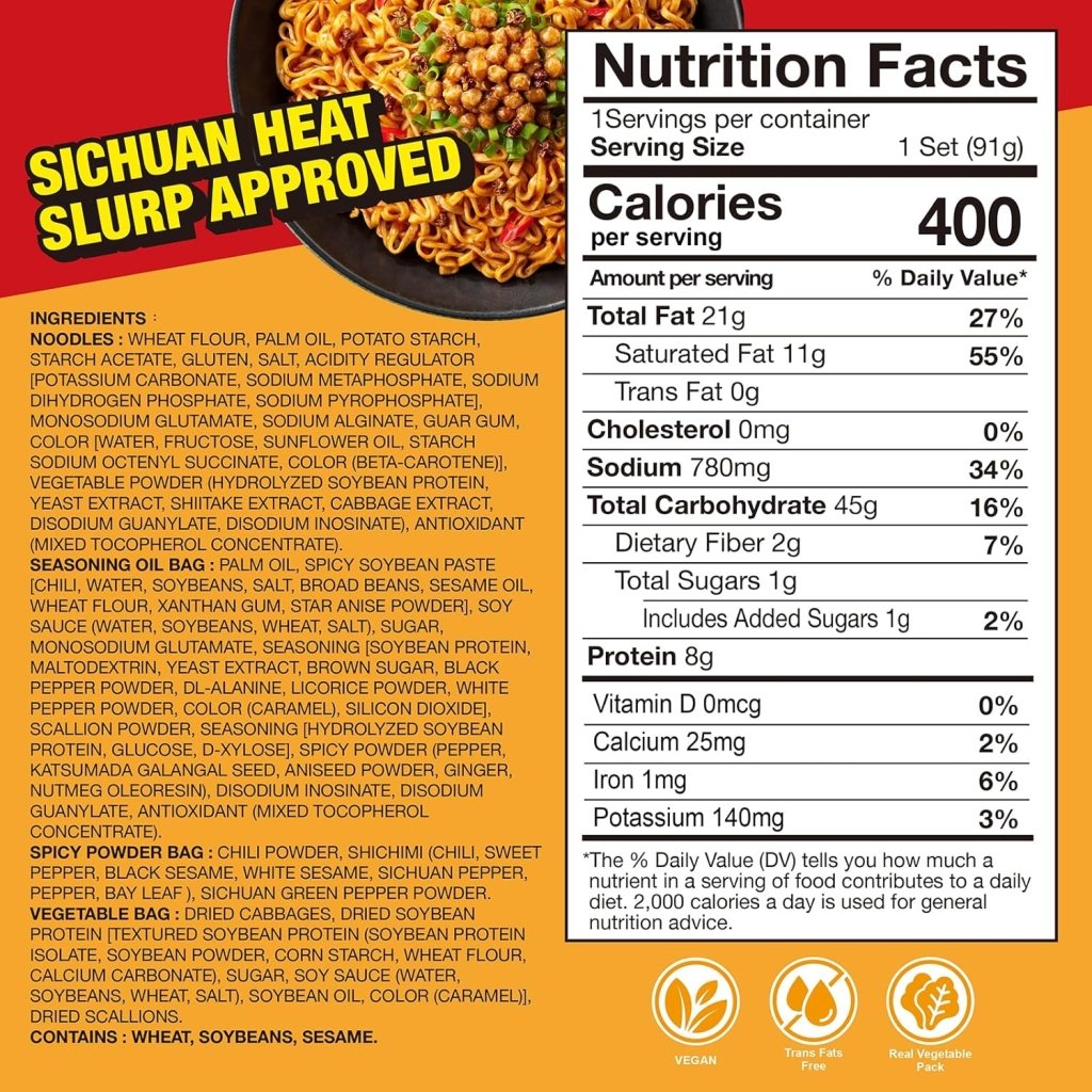 JWAY Sichuan Pepper Stir Fry Noodles 1 case - 90g x 12 Pack - ding - go
