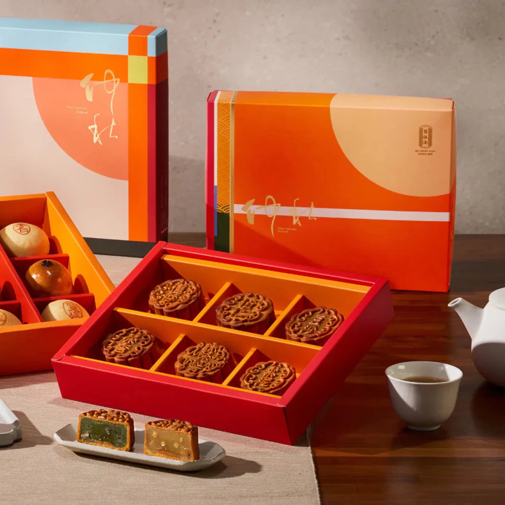 JZN Mix Mooncake Gift Box - 75g x 6pcs - ding-go