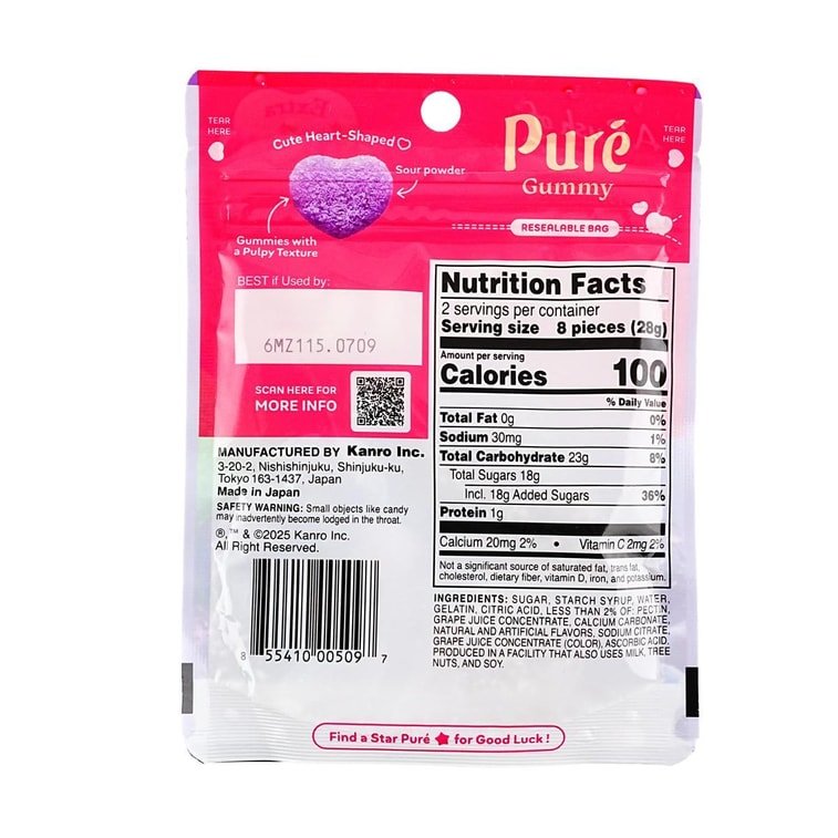 Kanro Pure Gummy Grape - 56g - ding - go