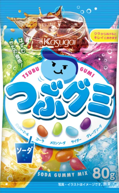 Kasugai Confectionery Tsubu Gummy Soda - 80g - ding-go