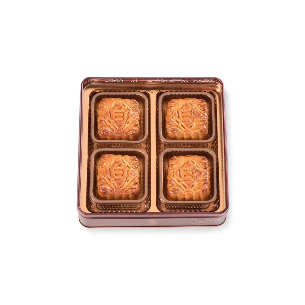 Kee Wah Mini White Lotus Seed Paste Mooncake with Yolk - 50g x 4 pcs - ding-go