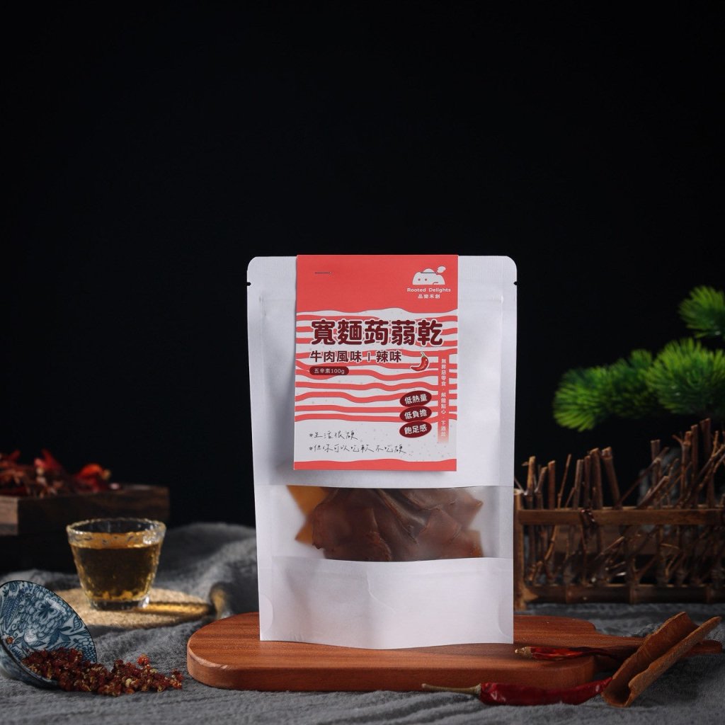 Konjac Jerky Beef Wide Noodle Flavor - 100g - ding-go
