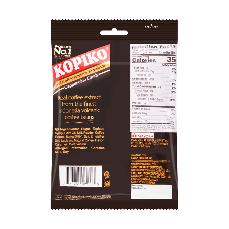 Kopiko Cappuccino Candy 120g, additional package view 3