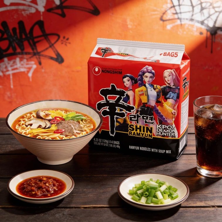 【Kpop Demon Hunters Limited】【Packaging Varies】NONGSHIM Noodle Soup Shin Ramyun Family Pack - 480g - ding-go