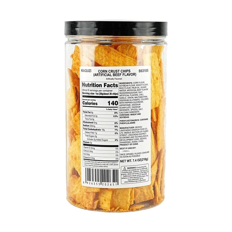 KQZ Corn Crust Chips Beef Flavor 210g, additional package view 3