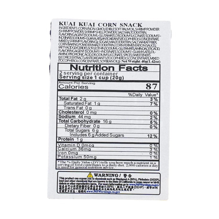 Kuai Kuai Shrimp-Flavored Corn Snack Bites - 40g - ding-go