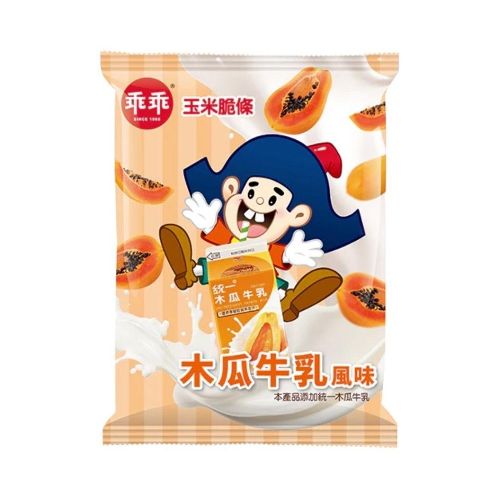 Kuai Kuai Uni Papaya Milk Flavor Corn Snack 52g