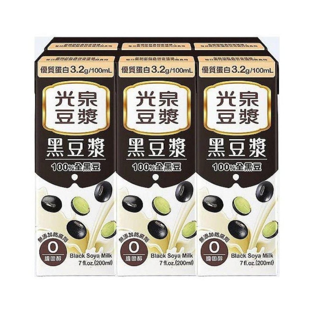 Kuang Chuan Black Soya Milk - 200ml x 6 Pack - ding - go