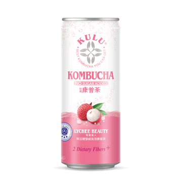 KULU 康普茶 荔枝美人 无糖双纤气泡康普茶 - 245g