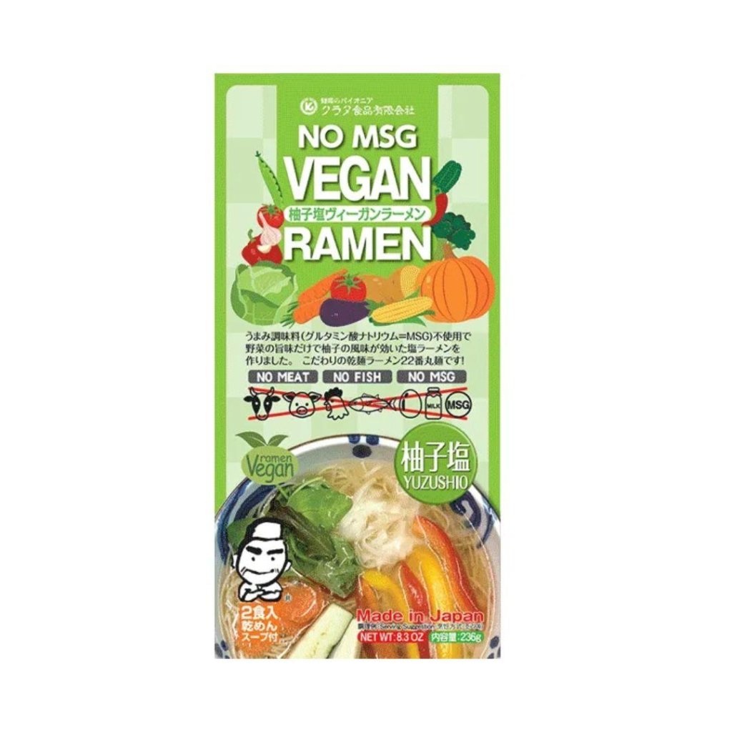 Kurata Food Yuzu Salt Vegan Ramen Dry Noodles – 2 Servings (Bag) - 260g - ding - go