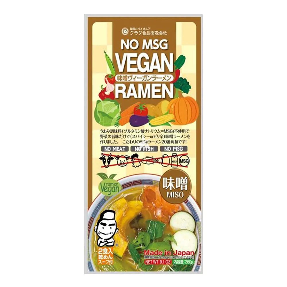 Kurata Soy Sauce Vegan Ramen Dry Noodles – 2 Servings (Bag) - 260g - ding - go