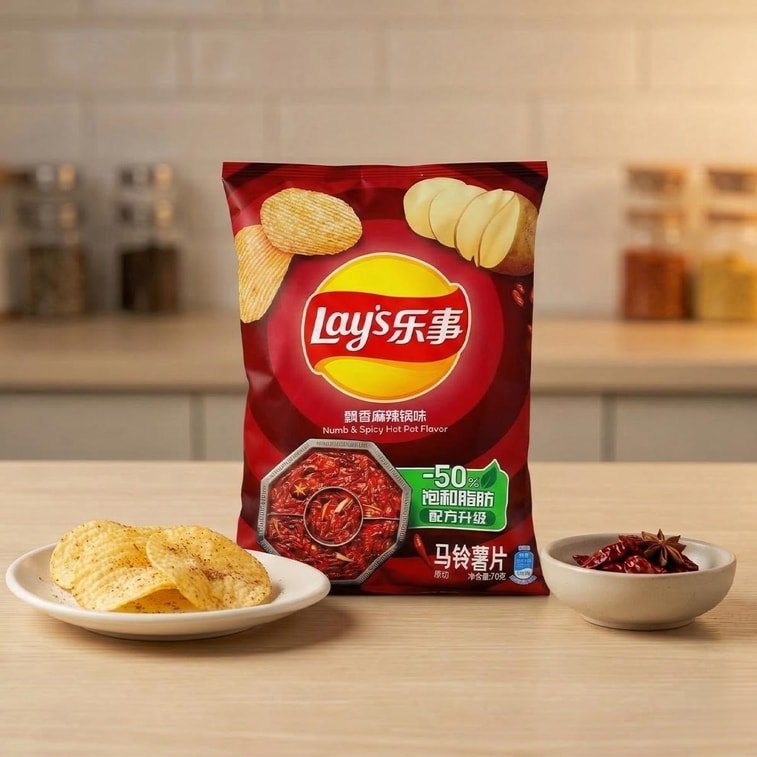 Lay's Potato Chips Mala Spicy Hotpot Flavor 70g, additional package view 3