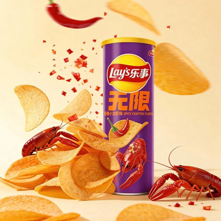 Lay's Potato Chips Spicy Crayfish Flavor - 90g - ding - go