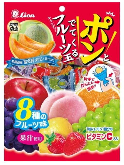 LION Pop-Out Fruit Balls Candy - 111g - ding-go