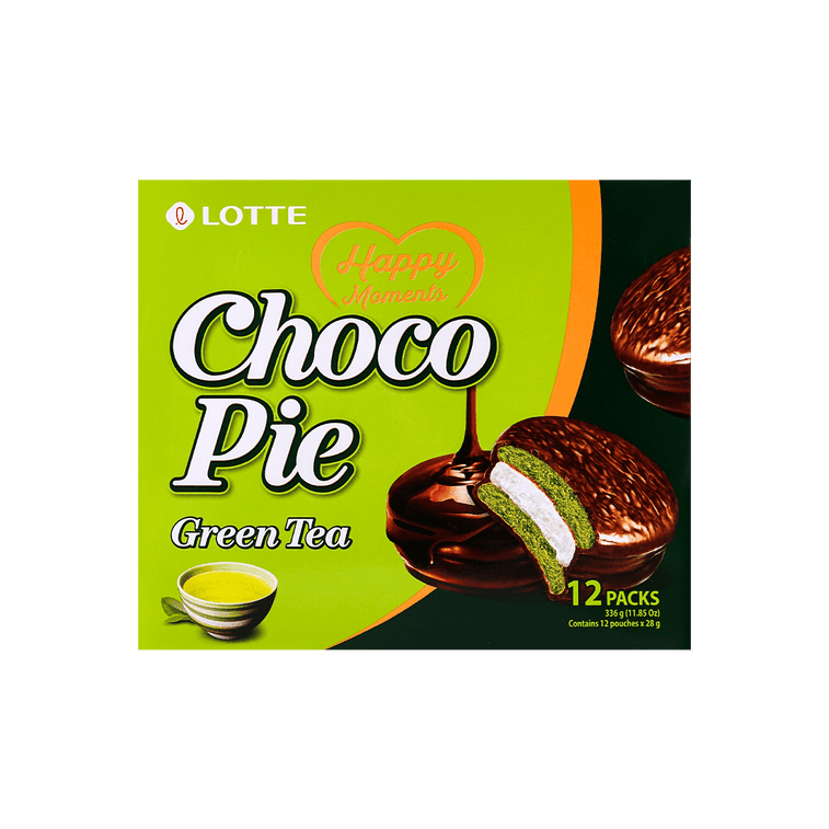 Lotte Choco Pie Green Tea - 28g x 12 Pack - ding - go