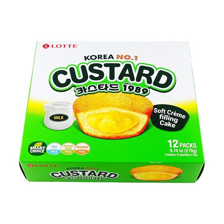 Lotte Custard Cream Cakes - 23g x 12 Pack - ding - go
