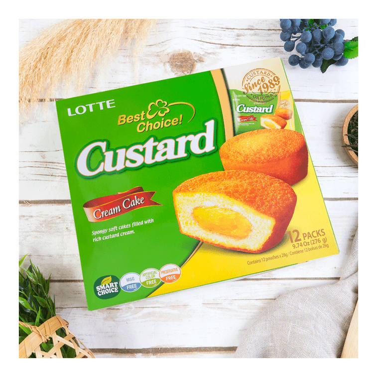 Lotte Custard Cream Cakes - 23g x 12 Pack - ding - go