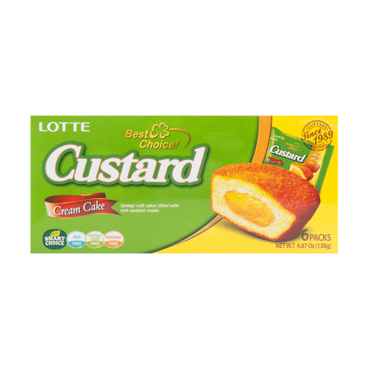 Lotte Custard Cream Cakes - 23g x 6 Pack - ding - go