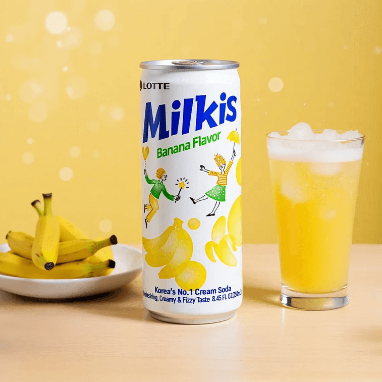Lotte Milkis Banana Flavor - 250ml x 6 Pack - ding-go