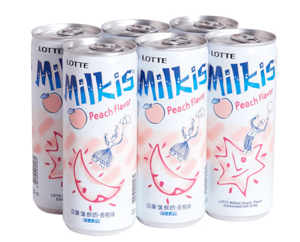 Lotte Milkis Peach Flavor - 250ml x 6 Pack - ding - go