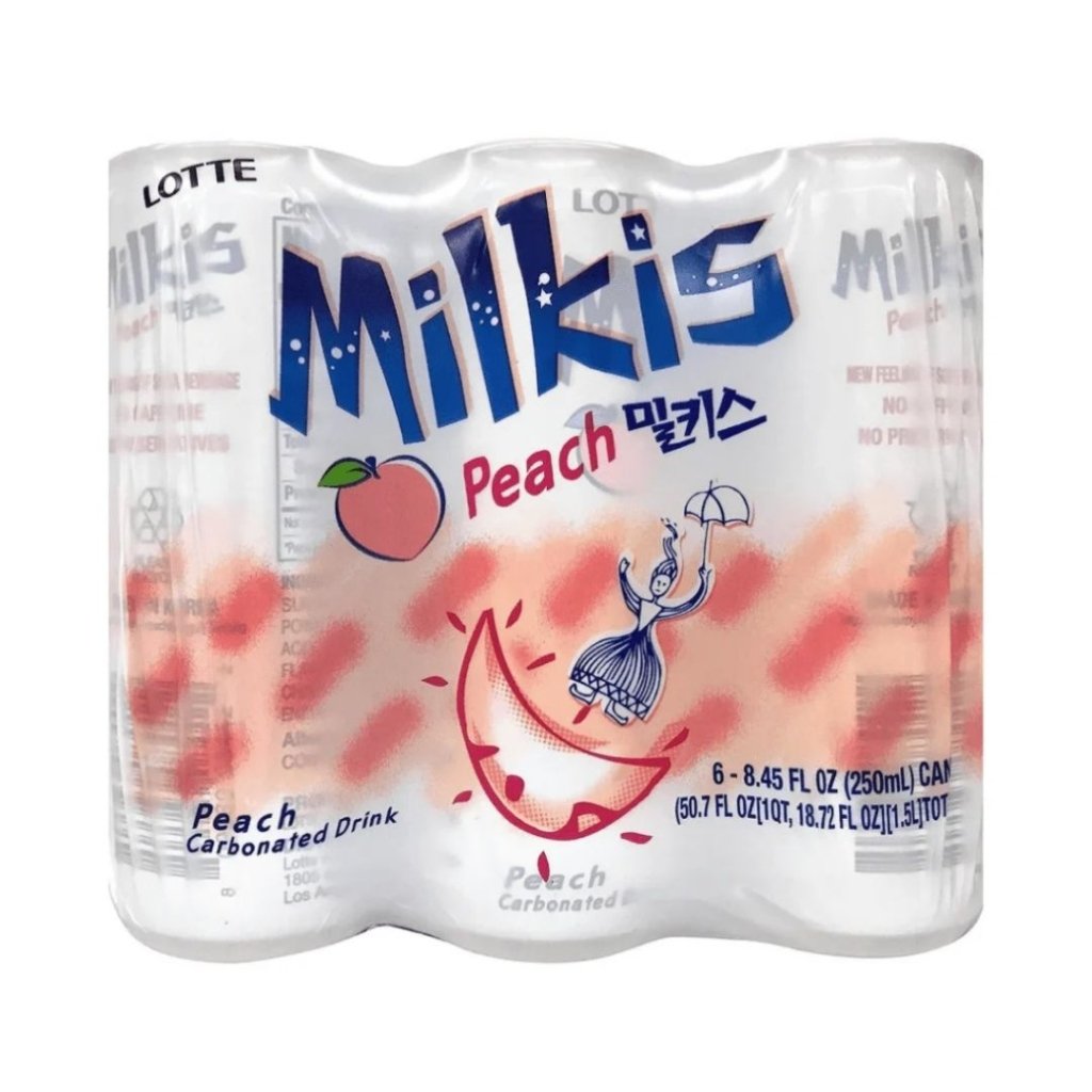 Lotte Milkis Peach Flavor 250ml x 6 Pack