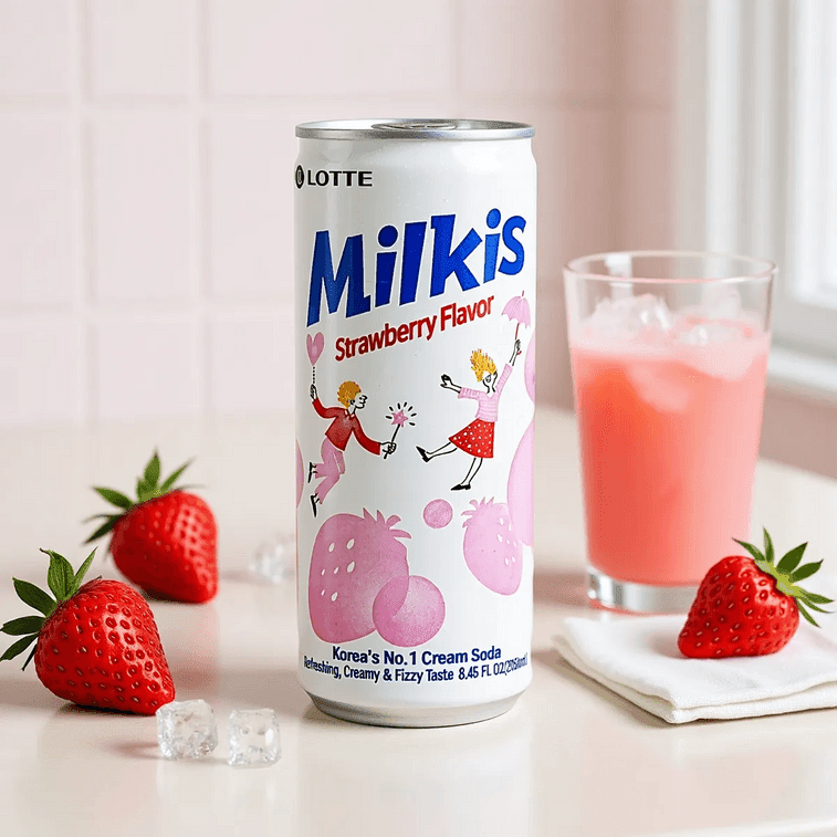 Lotte Milkis Strawberry Flavor - 250ml x 6 Pack - ding-go