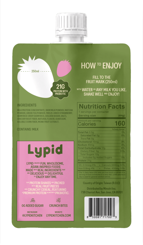 Lypid Matcha Strawberry Crunch Protein Shake - 44g - ding-go