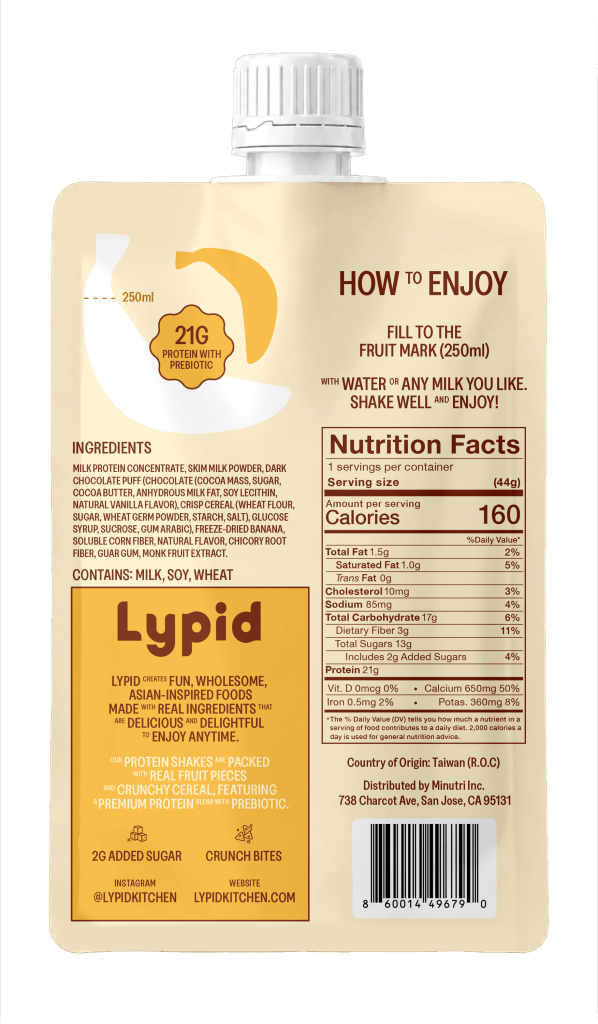 Lypid Vanilla Banana Crunch Protein Shake - 44g - ding-go